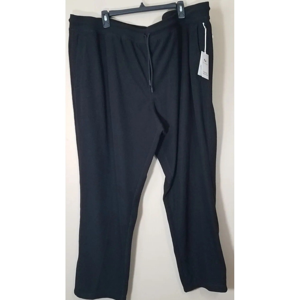 Free Assembly Sweatpants Men size 3XL Grid Black Straight‎ Microfleece LoungeNEW